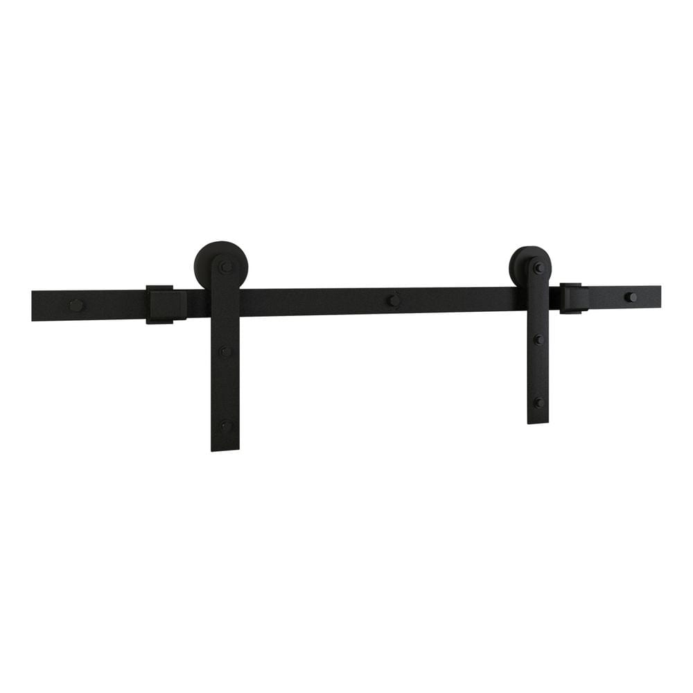 Matte Black 72-Inch Barn Door Hanger Kit with Screws