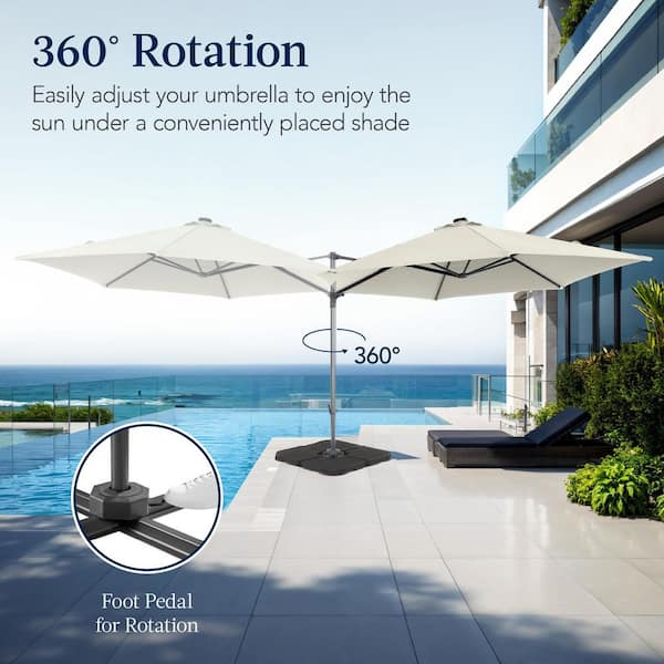 10 solar led patio umbrella HOMLUX 10' Solar LED Patio Umbrella with Adjustable Tilt and in Blue