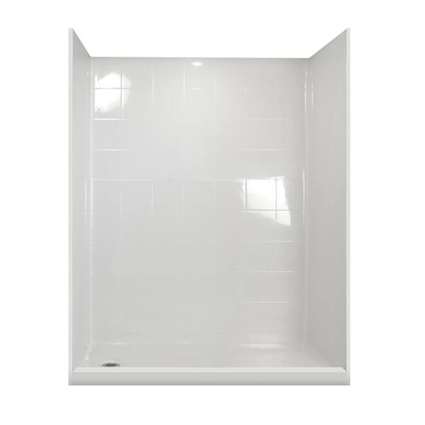 Ella Standard Package 60 in. x 31 in. x 79.5 in. 5-Piece Low Threshold Shower Stall in White, Left Drain