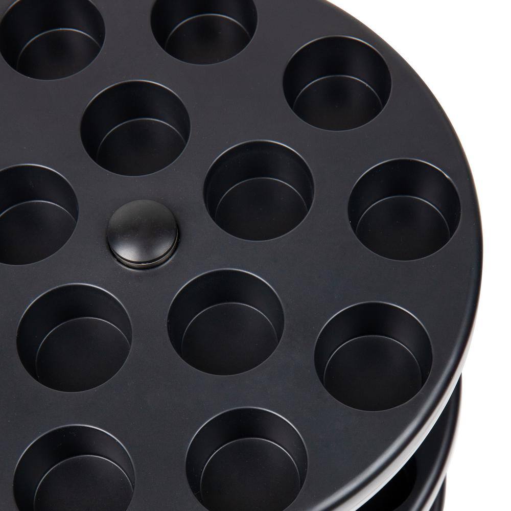 Black 3-Tier Rotating Coffee Pod Carousel Organizer