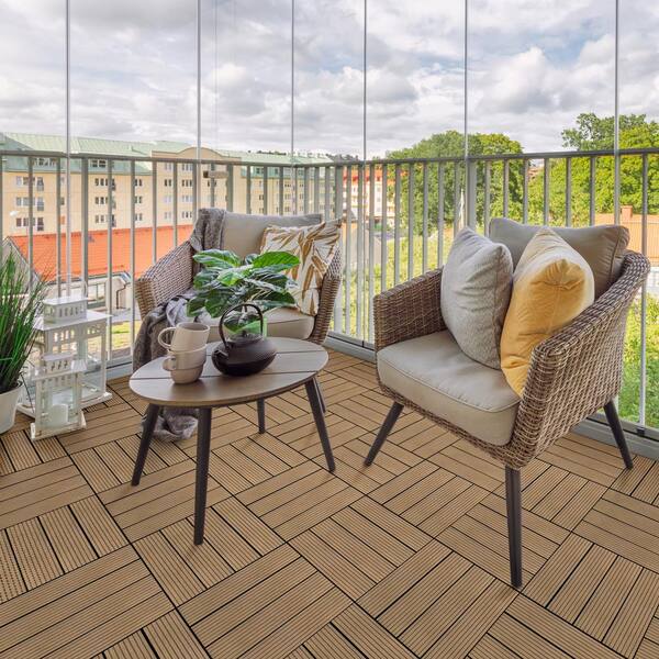 CREATIVE SURFACES 1 ft. x 1 ft. Composite Deck Tile in Sable (12