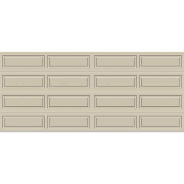 Classic Steel Long Panel 16 ft. x 7 ft. Insulated 6.5 R-Value  Desert Tan Garage Door without windows