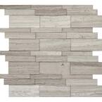 Limestone Gray Honed 12.01 in. x 12.01 in. x 10 mm Limestone Mesh-Mounted Mosaic Tile (1 sq. ft.)
