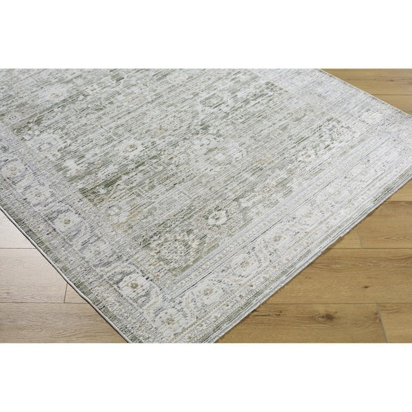 Edmonton Dusty GreenTraditional 7 ft. x 9 ft. Indoor Area Rug