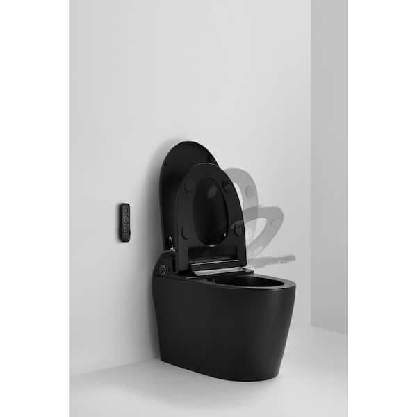 FORCLOVER Elongated Smart Bidet Toilet 1.1 GPF in Black with Water