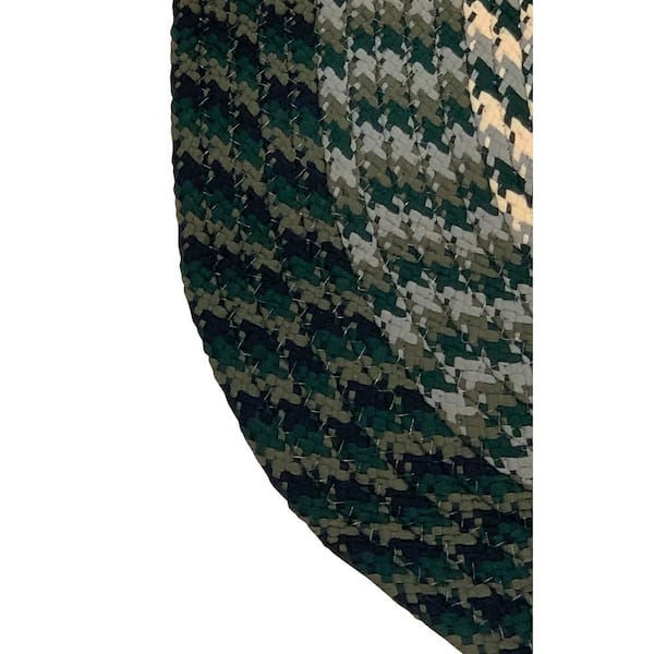 Alpine Braid Collection Hunter Stripe 20" x 30" 100% Polypropylene Reversible Indoor Area Rug