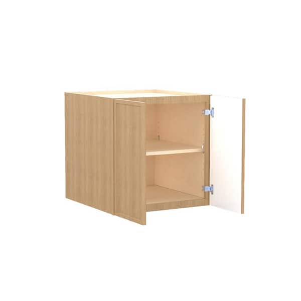 Home Decorators Collection Franklin 24 in. W x 24 in. D x 24 in. H Assembled Plywood Wall Bridge Cabinet in Vanguard Oak with Soft Close Doors