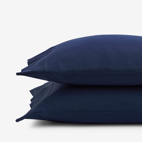 The Company Store Company Cotton Navy Cotton Jersey Knit King Pillowcase (Set of 2)
