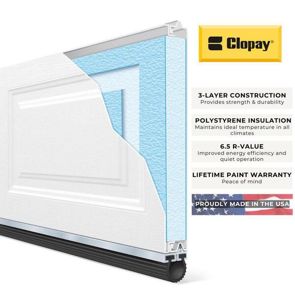 Clopay Classic Steel Long Panel 16ft x 7ft Insulated 6.5 R-Value