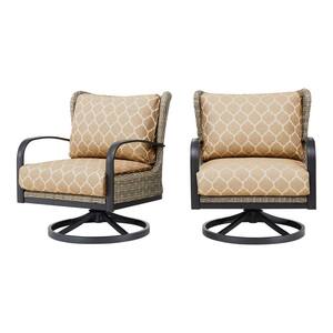 Home Decorators Collection Hazelhurst Brown Wicker Outdoor Patio Swivel ...