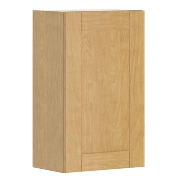 Eurostyle Ready to Assemble 18x30x12.5 in. Milano Wall Cabinet in Maple Melamine and Door in Clear Varnish