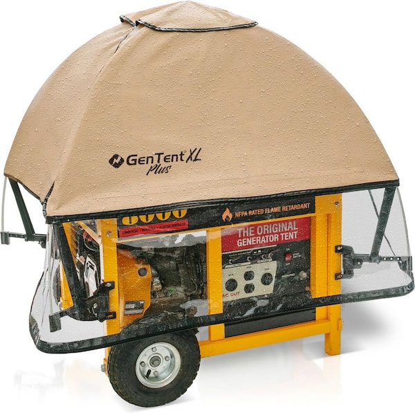 GenTent XL Generator Running Cover - Universal Kit (Plus, Tan) - for Open Frame Generators