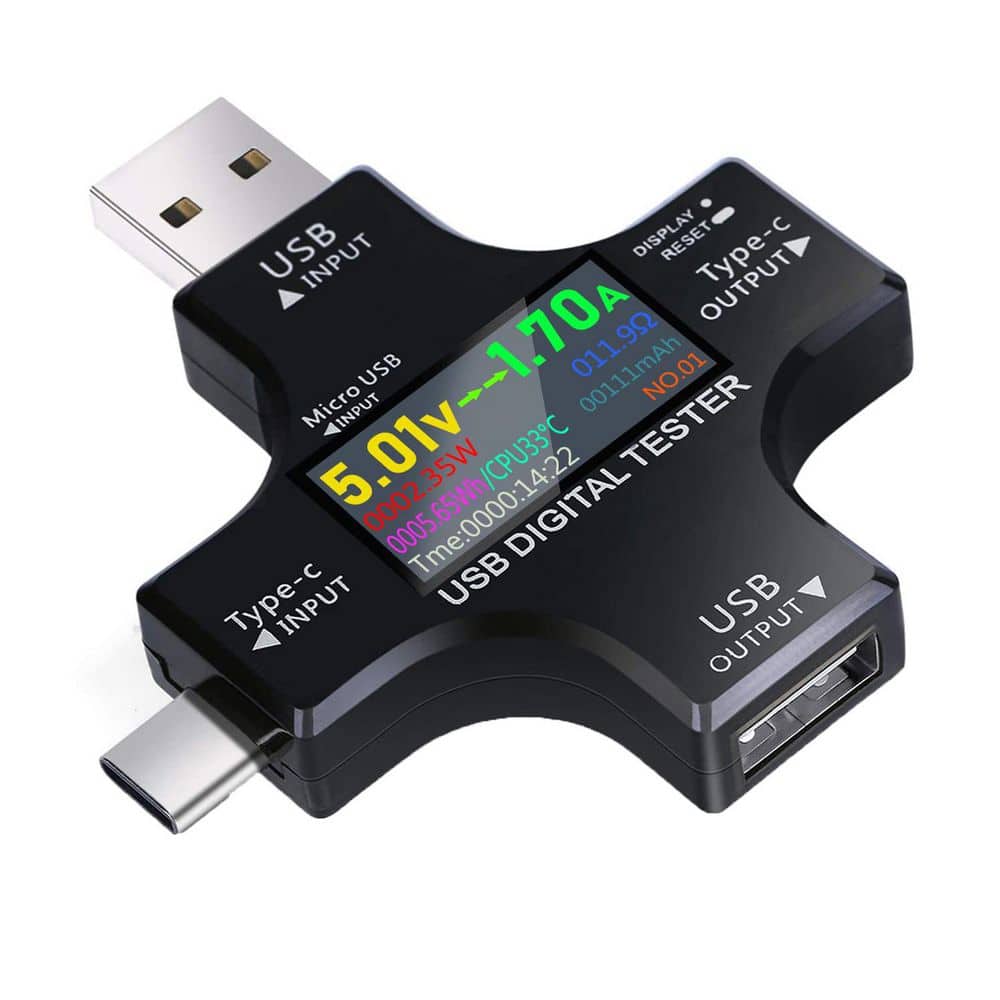 2-in-1 IPS Color Screen USB C Digital Multimeter Tester Measures Voltage Current Power Resistance Temperature price history on PriceWatchPro