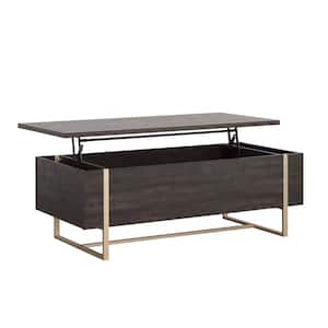 Walter Heights 47 in. Blade Walnut Rectangle Composite Coffee Table with Lift Top and Metal Frame