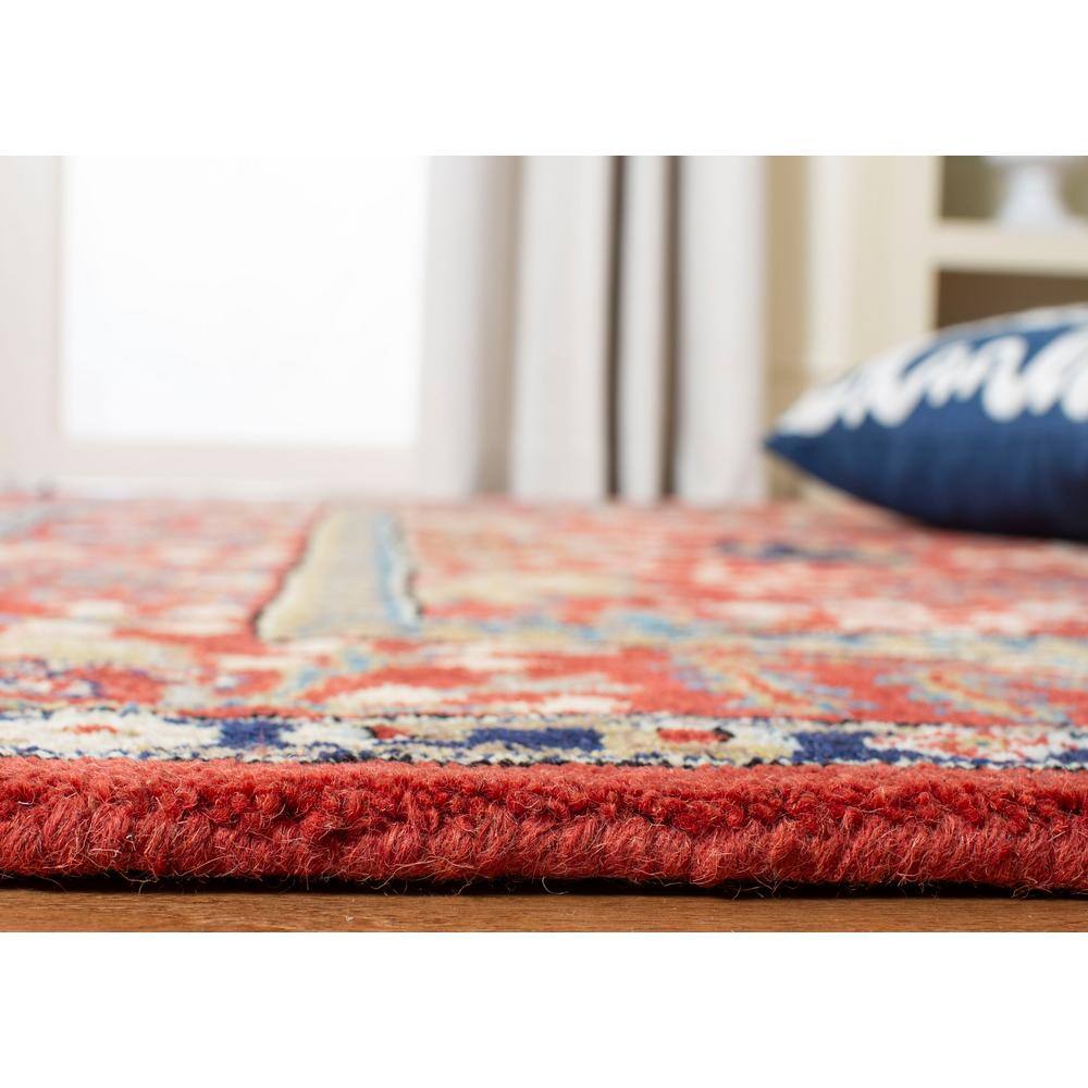 Antiquity Red/Multi 6' Square Hand-Tufted Wool Area Rug