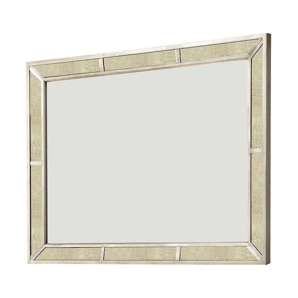 Benjara Medium Rectangle Gold Modern Mirror (38.88 in. H x 50 in. W)
