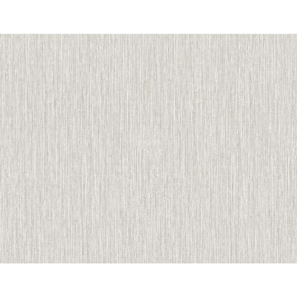 Seabrook Designs 60.75 sq. ft. Fog and Metallic Silver Vertical Stria Embossed Vinyl Un-Pasted Wallpaper Roll