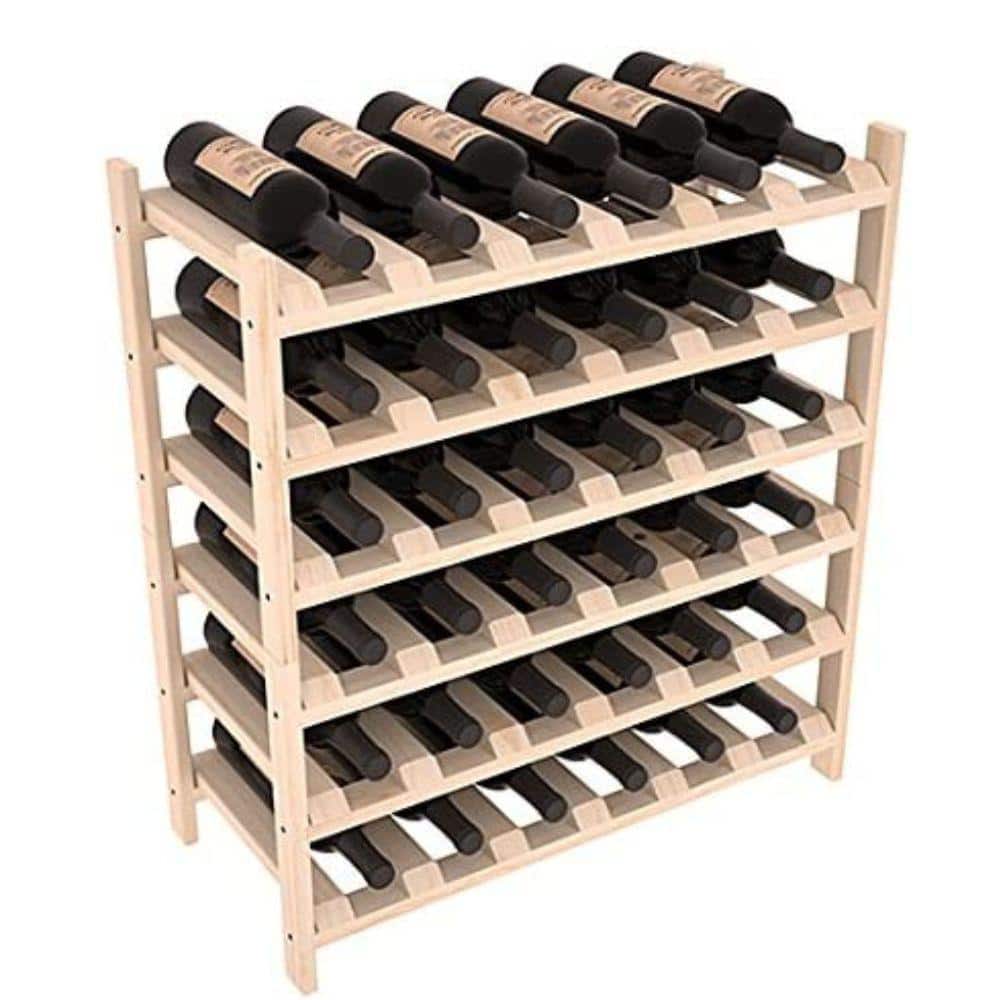 WINE RACKS AMERICA Natural Unstained Pine 36Bottle Stackable Wine