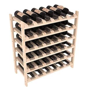 Natural Unstained Pine 36-Bottle Stackable Wine Racks