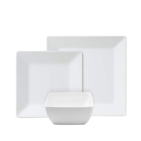 Q Squared Diamond Square 12-Piece Dinnerware Set