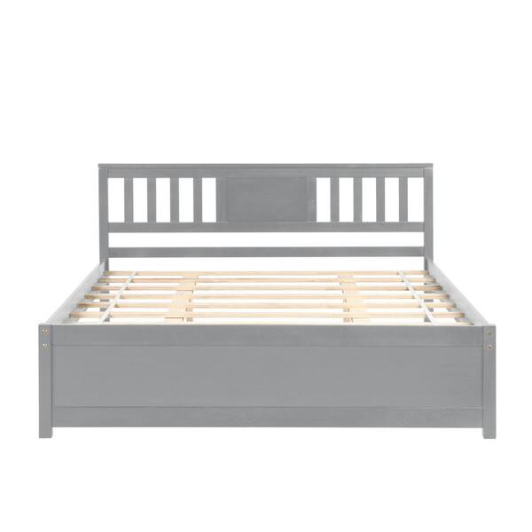 Donason Gray Wood Frame Queen Platform Bed