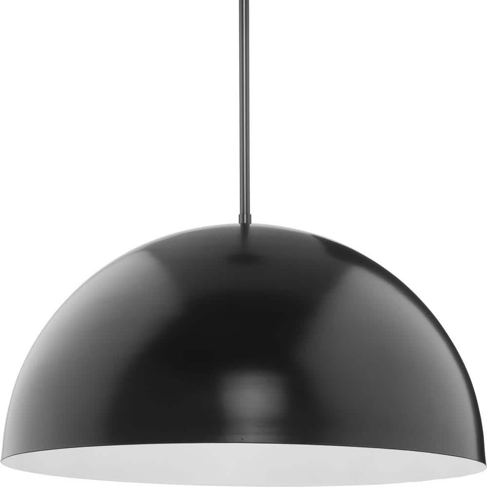 Progress Lighting Saffert 3-Light Matte Black Modern/Contemporary Bowl Medium Hanging Pendant Light