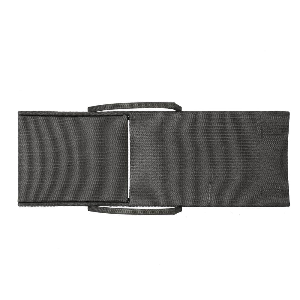 Gray Wicker Outdoor Adjustable Arm Chaise Lounges, Set of 2