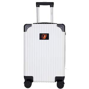 21 in. White Baltimore Orioles premium 2-Toned Carry-On Suitcase