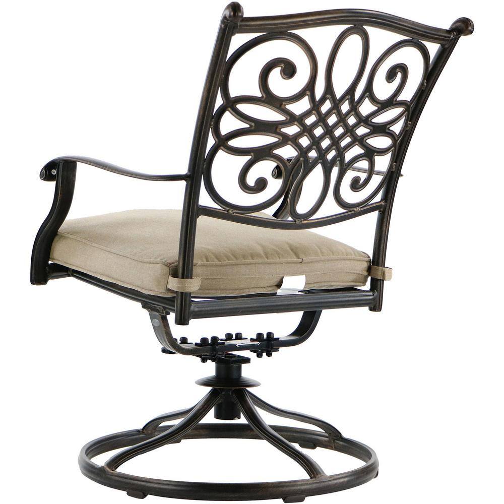 Traditions 5-Piece Tan Aluminum Patio Dining Set with Cushions