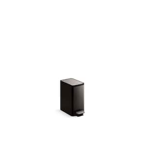 6 l Metal Household Trash Can in Black Stainless
