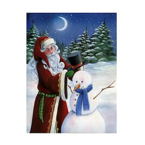 Unframed Home Hannah Spiegleman 'Santa With Snowman' Photography Wall Art 14 in. x 19 in.