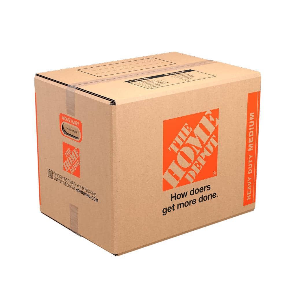 The Home Depot 22 in. L x 16 in. W x 15 in. D Tapeless Heavy Duty Medium  Moving Box with Handles LKBOX - The Home Depot