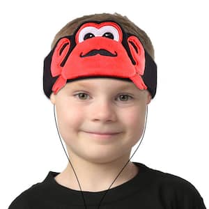 Kids Headphones Volume Limiter Machine Washable Fleece Headphones for Children Travel or Home w/ Adjustable Band (Crab)