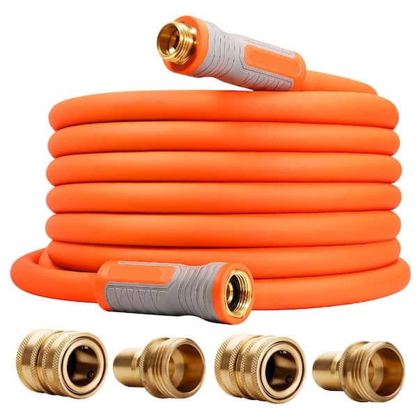 40 ft. Heavy-Duty Stainless Steel Garden Hose with 10 Pattern Spray Nozzle Kink-Free Rust Resistant for Outdoor