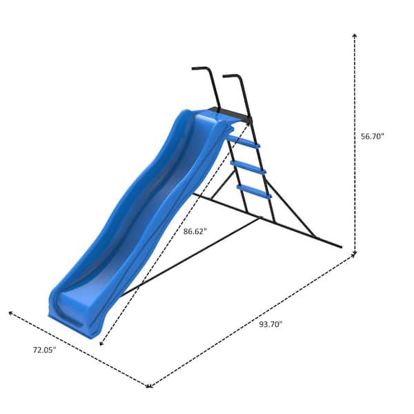 7 ft. Blue Indoor/Outdoor Children Plastic Slide
