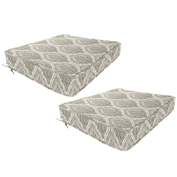 24 in. W x 24 in. D x 5 in. T Square Outdoor Deep Seat Cushion in Andorra Umber (2-Pack)