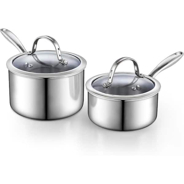 Cooks Standard 1.5 and 3 qt. Multi-Ply Clad Stainless Steel Sauce Pan Set