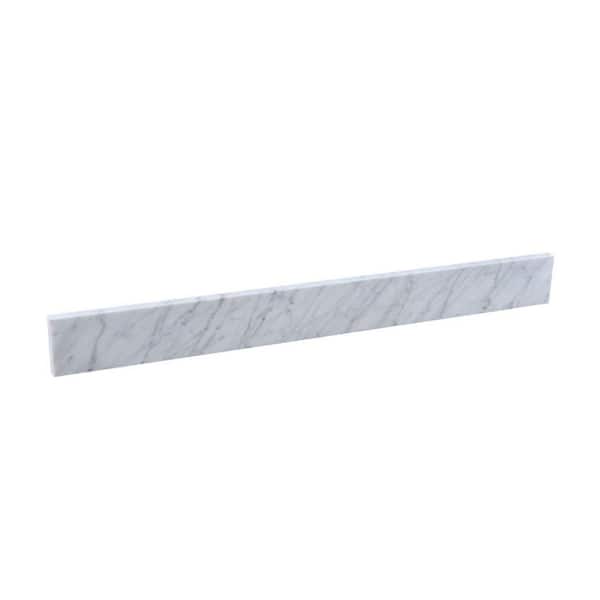 YASINU 251WH 60 in. W x 4 in. H Carrara Marble Vanity Top Marble Backsplash in White