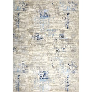 Melrose Lorenzo Grey/Blue 8 ft. x 10 ft. Indoor Area Rug