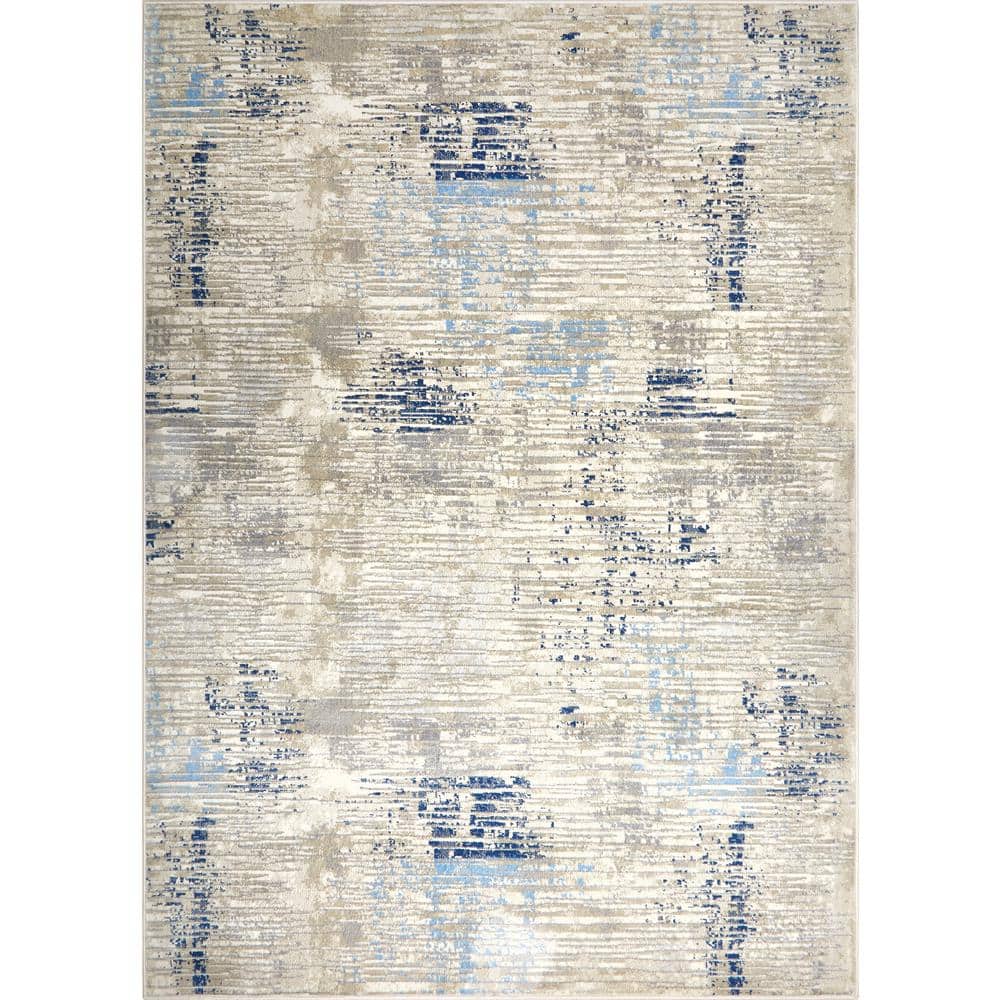 Melrose Lorenzo Grey/Blue 6 ft. x 9 ft. Indoor Area Rug