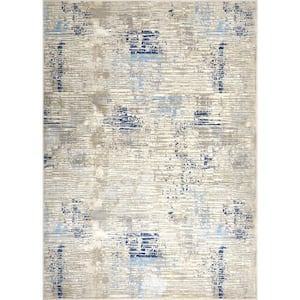 Melrose Lorenzo Grey/Blue 6 ft. x 9 ft. Indoor Area Rug