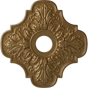 1 in. x 17-3/4 in. x 17-3/4 in. Polyurethane Peralta Ceiling Medallion, Pale Gold