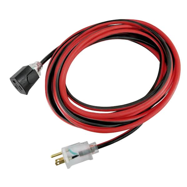 Husky 50 ft. 14/3 Single Lighted Locking Extension Cord, Red and Black  HW14350LLRB - The Home Depot