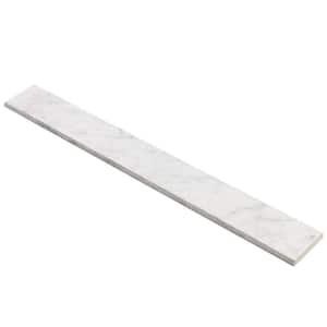 Marmo Bianco 3 in. x 24 in. Polished Porcelain Bullnose Tile