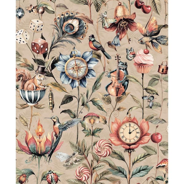 Plaster Enchanted Wonderland Wallpaper Print Non-Woven Non-Pasted Textured Wallpaper 57 sq. ft.