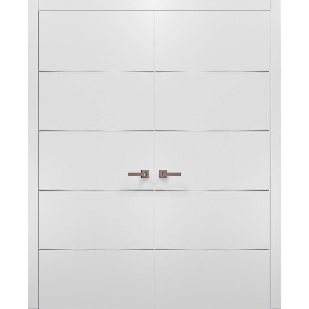 0020 48 in. x 96 in. Flush No Bore Solid Core White Finished Pine Wood Interior Door Slab with French Hardware Included price history on PriceWatchPro
