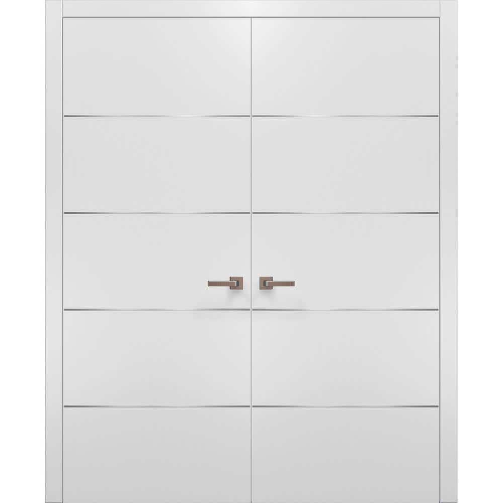 Sartodoors 0020 72 In. X 96 In. Flush No Bore White Finished Pine Wood ...