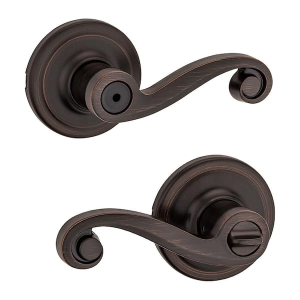 Lido Venetian Bronze Bedroom Bathroom Privacy Door Handle with Lock