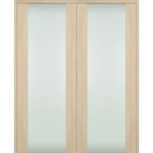 Vona 202 48"x80" Both Active Full Lite Frosted Glass Loire Ash Composite Wood Double Prehung French Door
