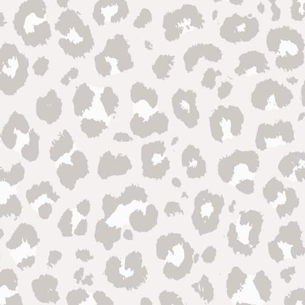 Animal Print Leopard Light Grey Peel and Stick Vinyl Wallpaper